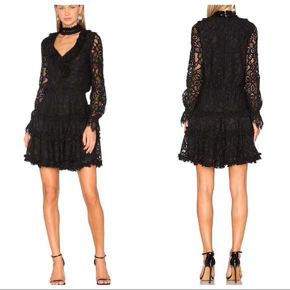 Alexis Dresses & Skirts - Alexis Catalina black lace choker ruffle dress S